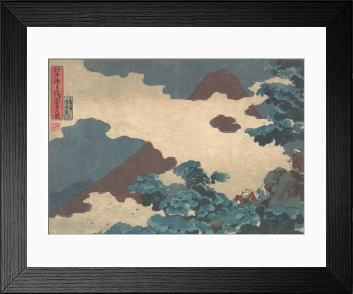 Framed Print : View of Mt. Asama from the Usui Pass, ca. 1850. Creator: Utagawa Kuniyoshi Framed Print : View of Mt. Asama from the Usui Pass, ca. 1850. Creator: Utagawa Kuniyoshi