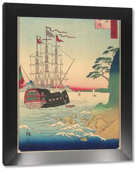 Dutch Ship at Anchor off the Coast of Tsushima, 3rd month, 1859. Creator: Utagawa Hiroshige II