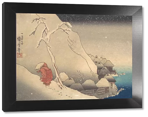 Travelling in a Snowstorm, ca. 1830. Creator: Utagawa Kuniyoshi