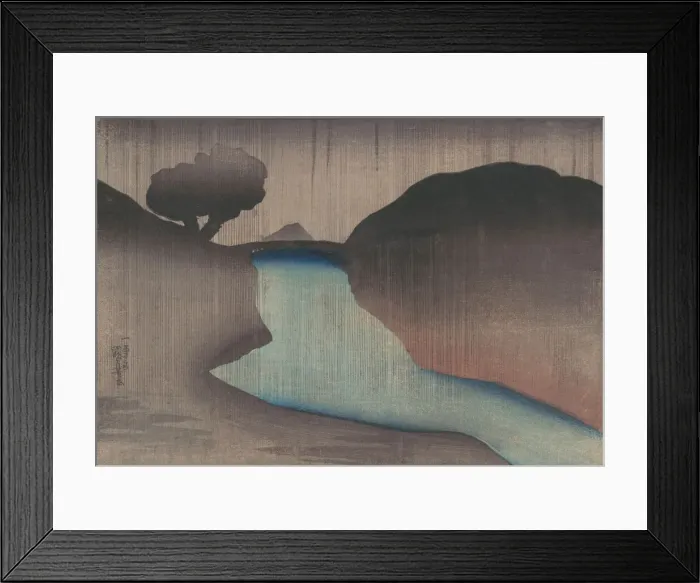 Framed Print : Ochanomizu in the Rain, mid-19th century. Creator: Utagawa Kuniyoshi Framed Print : Ochanomizu in the Rain, mid-19th century. Creator: Utagawa Kuniyoshi