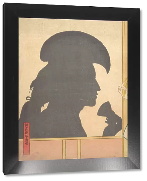 Silhouette Image of Kabuki Actor, 19th century. Creator: Utagawa Yoshiiku