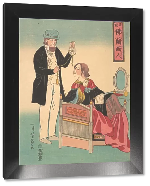 French Couple, 4th month, 1861. Creator: Yoshikazu