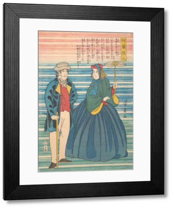 Framed Print : Dutch Couple, 10th month, 1862. Creator: Yoshikazu Framed Print : Dutch Couple, 10th month, 1862. Creator: Yoshikazu