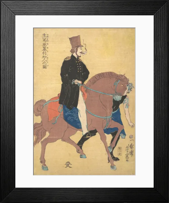 Framed Print : An American Drawn from Life, 1861 (2nd month). Creator: Utagawa Yoshitomi Framed Print : An American Drawn from Life, 1861 (2nd month). Creator: Utagawa Yoshitomi