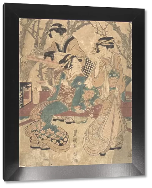 Three Women Dining Before a Group of Trees. Creator: Utagawa Toyokuni I