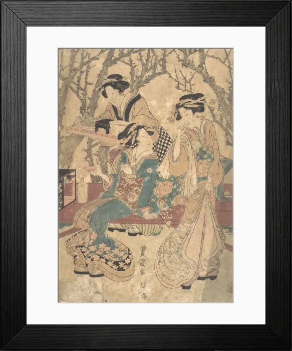 Framed Print : Three Women Dining Before a Group of Trees. Creator: Utagawa Toyokuni I Framed Print : Three Women Dining Before a Group of Trees. Creator: Utagawa Toyokuni I