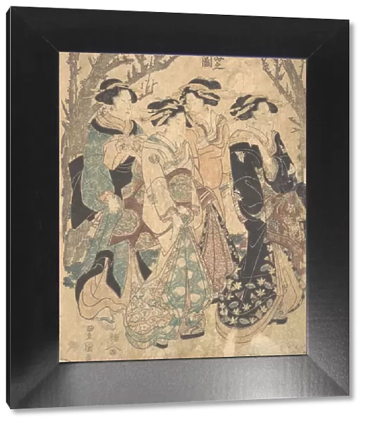 Four Women Passing a Group of Trees. Creator: Utagawa Toyokuni I