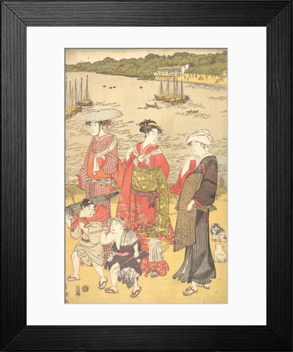 Framed Print : Women at Takanawa Beach, ca. 1790s. Creator: Utagawa Toyokuni I Framed Print : Women at Takanawa Beach, ca. 1790s. Creator: Utagawa Toyokuni I