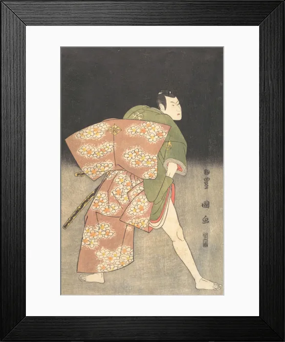 Framed Print : Bando Minosuke (Mitsugoro III) in the Role of a Young Samurai, 1796 Framed Print : Bando Minosuke (Mitsugoro III) in the Role of a Young Samurai, 1796