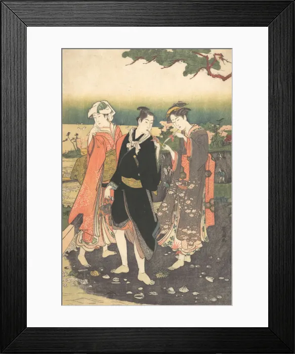 Framed Print : On Shinagawa Beach at Ebb-Tide, ca. 1790-1825. Creator: Utagawa Toyokuni I Framed Print : On Shinagawa Beach at Ebb-Tide, ca. 1790-1825. Creator: Utagawa Toyokuni I