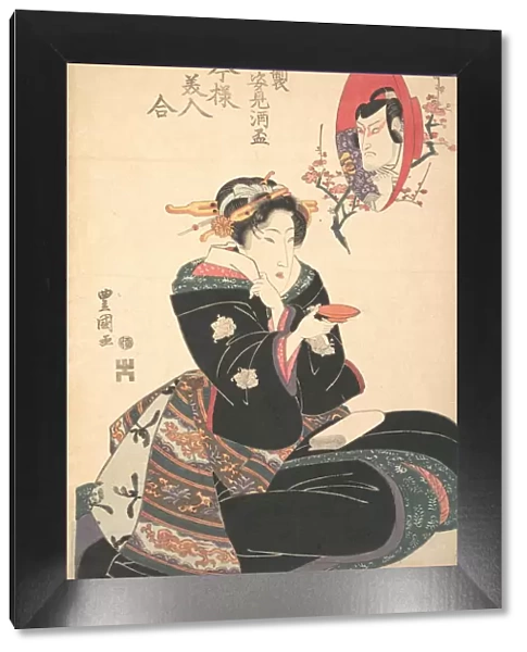 An Actors Image in a Sake Cup, ca. 1825. Creator: Utagawa Toyokuni II