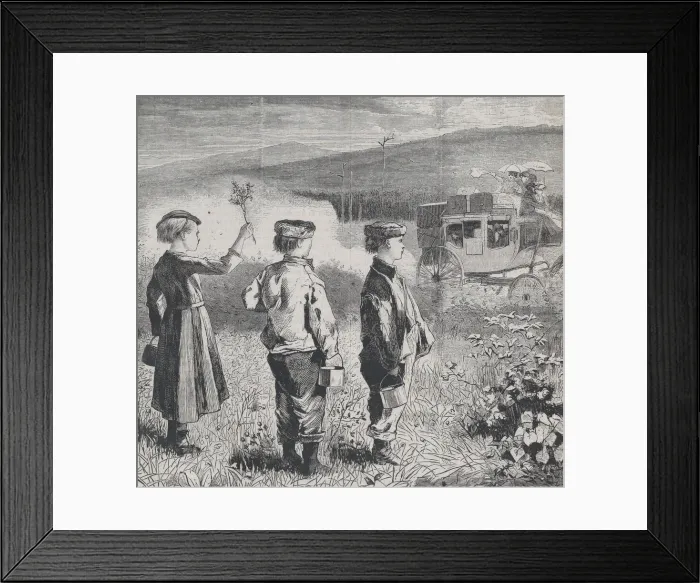 Framed Print : On the Road to Lake George (Appletons Journal, Vol. I), July 24, 1869. Creator: Unknown Framed Print : On the Road to Lake George (Appletons Journal, Vol. I), July 24, 1869. Creator: Unknown