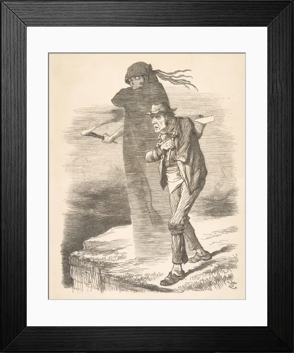 Framed Print : The Tempter (Punch, November 27, 1886), 1886. Creator: John Tenniel Framed Print : The Tempter (Punch, November 27, 1886), 1886. Creator: John Tenniel
