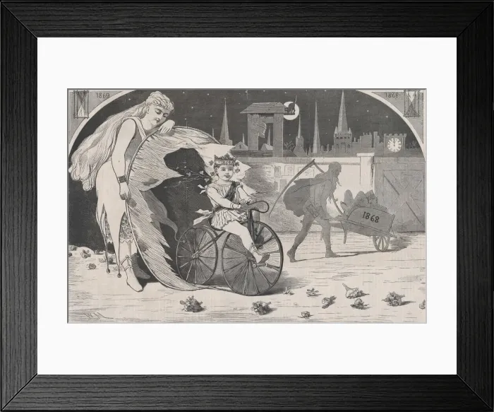 Framed Print : The New Year - 1869 - Drawn by Winslow Homer (Harpers Weekly, Vol Framed Print : The New Year - 1869 - Drawn by Winslow Homer (Harpers Weekly, Vol