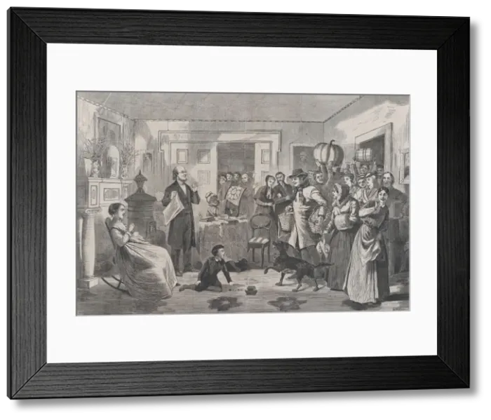 Framed Print : Our Ministers Donation Party (Harpers Bazar, Vol. I), December 19, 1868 Framed Print : Our Ministers Donation Party (Harpers Bazar, Vol. I), December 19, 1868