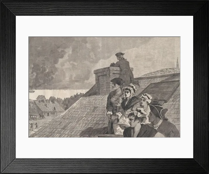 Framed Print : The Battle of Bunker Hill - Watching the Fight from Copps Hill Framed Print : The Battle of Bunker Hill - Watching the Fight from Copps Hill