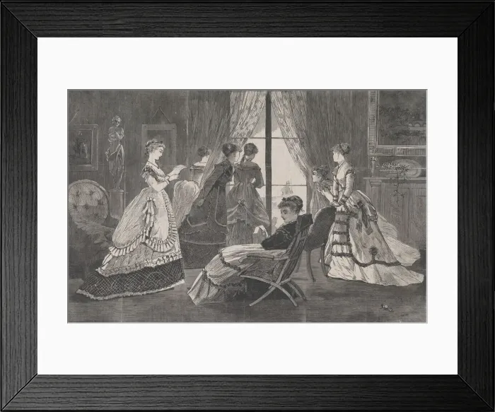 Framed Print : Waiting for Calls on New Years Day (Harpers Bazar, Vol. II), January 2, 1869 Framed Print : Waiting for Calls on New Years Day (Harpers Bazar, Vol. II), January 2, 1869