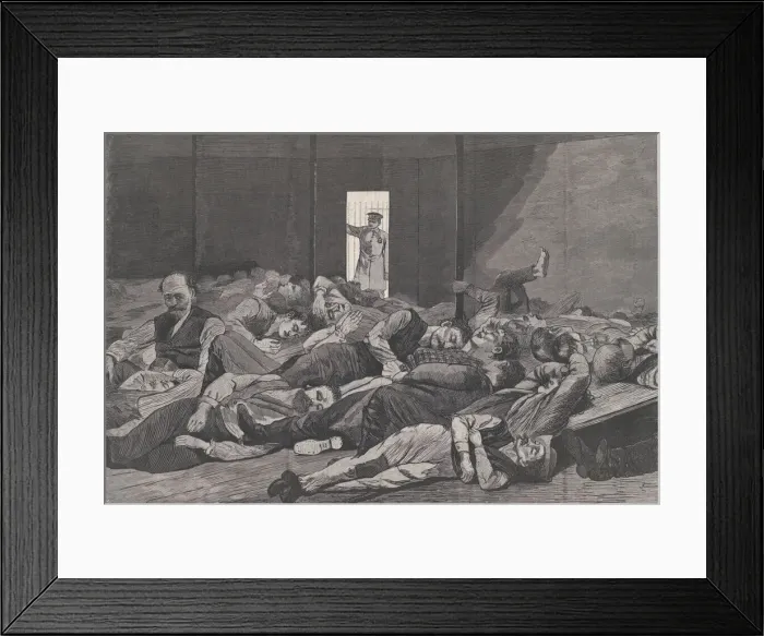 Framed Print : Station-House Lodgers (Harpers Weekly, Vol. XVIII), February 7, 1874. Creator: Unknown