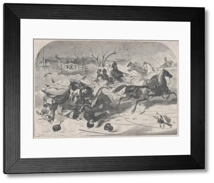 Framed Print : The Sleighing Season - The Upset (Harpers Weekly, Vol. IV), January 14, 1860 Framed Print : The Sleighing Season - The Upset (Harpers Weekly, Vol. IV), January 14, 1860