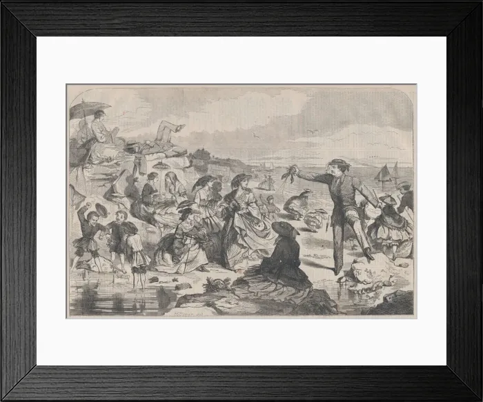 Framed Print : August in the Country - The Sea-Shore (Harpers Weekly, Vol. III), August 27, 1859