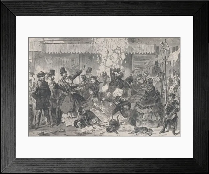 Framed Print : A Snow Slide in the City (Harpers Weekly, Vol. IV), January 14, 1860. Creator: Unknown Framed Print : A Snow Slide in the City (Harpers Weekly, Vol. IV), January 14, 1860. Creator: Unknown