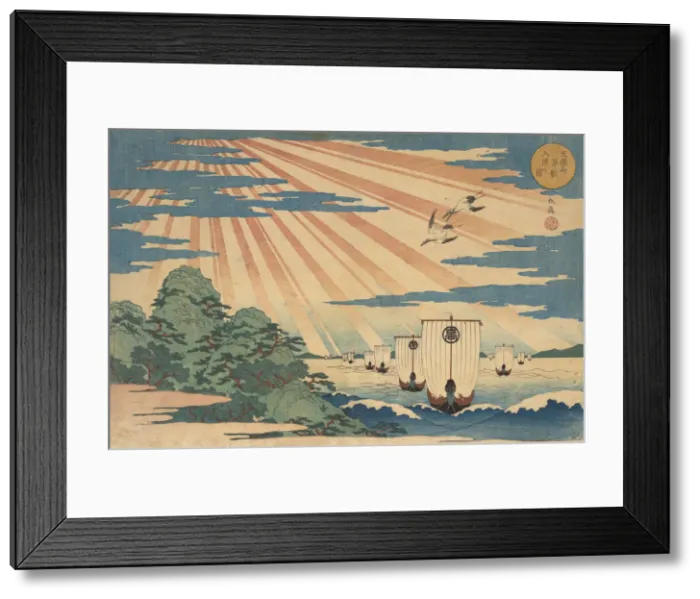 Framed Print : Tempozan Man-sen Nu-shin no Zu, 1838. Creator: Gakutei