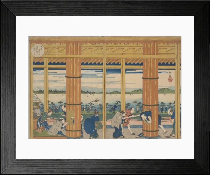Framed Print : Shower-Shelter on the Shore of Tempozan Bay, 1838. Creator: Gakutei Framed Print : Shower-Shelter on the Shore of Tempozan Bay, 1838. Creator: Gakutei