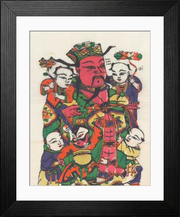 Framed Print : One hundred thirty-five woodblock prints including New Years pictures (nianh Framed Print : One hundred thirty-five woodblock prints including New Years pictures (nianh