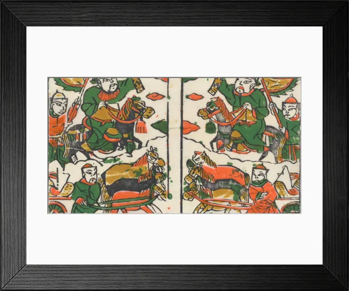 Framed Print : One hundred thirty-five woodblock prints including New Years pictures (nianh Framed Print : One hundred thirty-five woodblock prints including New Years pictures (nianh