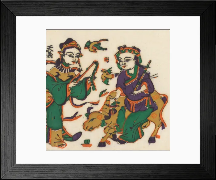 Framed Print : One hundred thirty-five woodblock prints including New Years pictures (nianh Framed Print : One hundred thirty-five woodblock prints including New Years pictures (nianh