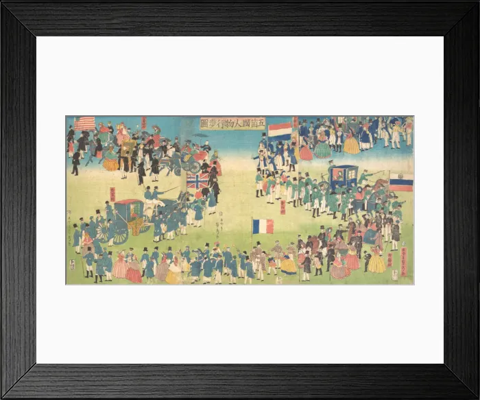 Framed Print : Procession of People from Five Countries: Holland, Russia, France, England and America Framed Print : Procession of People from Five Countries: Holland, Russia, France, England and America