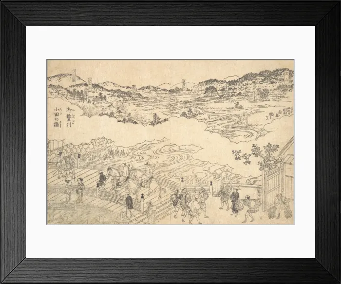 Framed Print : River of Omue and Bridge of Oda, 1700. Creator: Unknown Framed Print : River of Omue and Bridge of Oda, 1700. Creator: Unknown