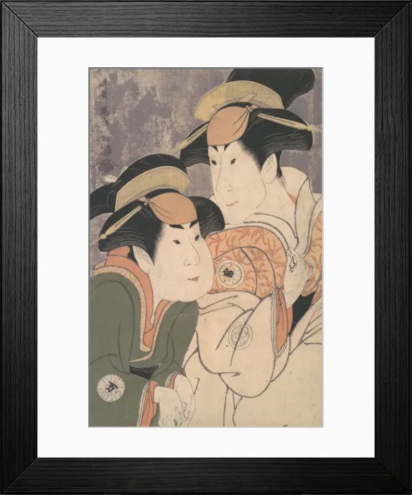 Framed Print : Segawa Tomisaburo II and Nakamura Manyo as Yadorigi and Her Maid Wakakusa in the Play Framed Print : Segawa Tomisaburo II and Nakamura Manyo as Yadorigi and Her Maid Wakakusa in the Play