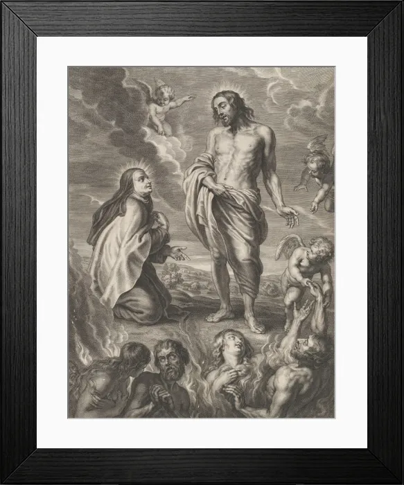 Framed Print : Saint Teresa of Avila interceding for Bernardino de Mendoza, ca. 1640-59 Framed Print : Saint Teresa of Avila interceding for Bernardino de Mendoza, ca. 1640-59