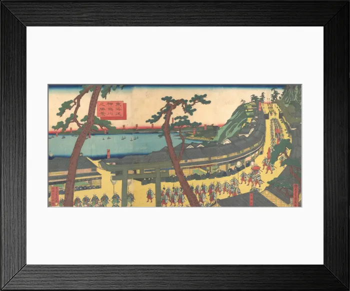 Framed Print : View of Kanagawa on the Tokaido Road (Tokaido kanagawa no shokei), ca. 1862-63 Framed Print : View of Kanagawa on the Tokaido Road (Tokaido kanagawa no shokei), ca. 1862-63