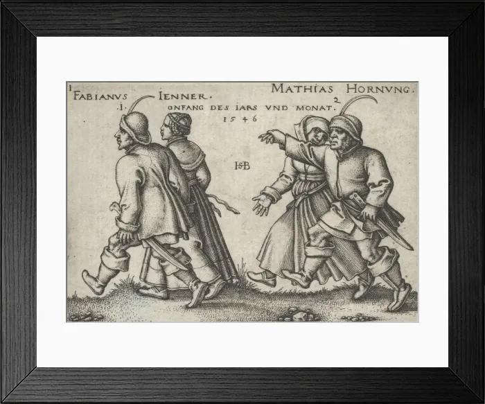 Framed Print : January and February, from The Peasants Feast or the Twelve Months, 1546 Framed Print : January and February, from The Peasants Feast or the Twelve Months, 1546