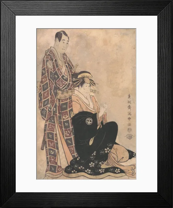 Framed Print : Sagawa Kikunojo III as the Courtesan Katsuragi, and Sawamura Sojuro, 1794. 1794 Framed Print : Sagawa Kikunojo III as the Courtesan Katsuragi, and Sawamura Sojuro, 1794. 1794