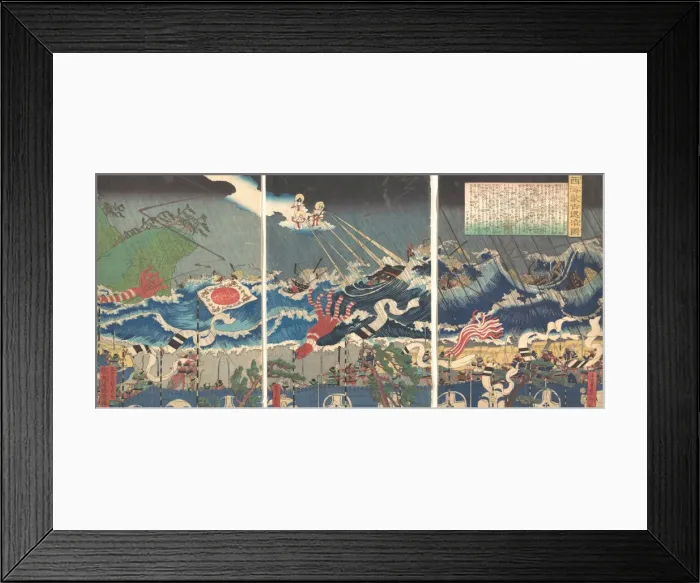 Framed Print : Warrior Scene, 19th century. Creator: Sadahide Utagawa Framed Print : Warrior Scene, 19th century. Creator: Sadahide Utagawa