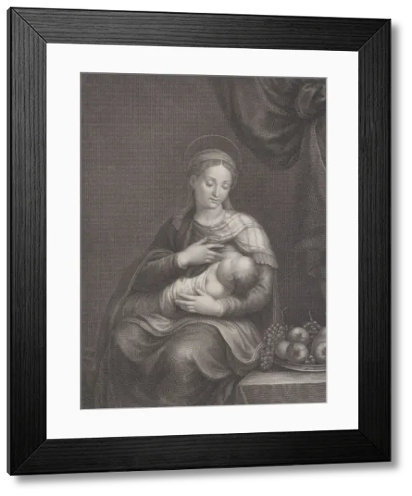 Framed Print : La Madonna del Latte, 1815. Creator: Raphael Morghen Framed Print : La Madonna del Latte, 1815. Creator: Raphael Morghen