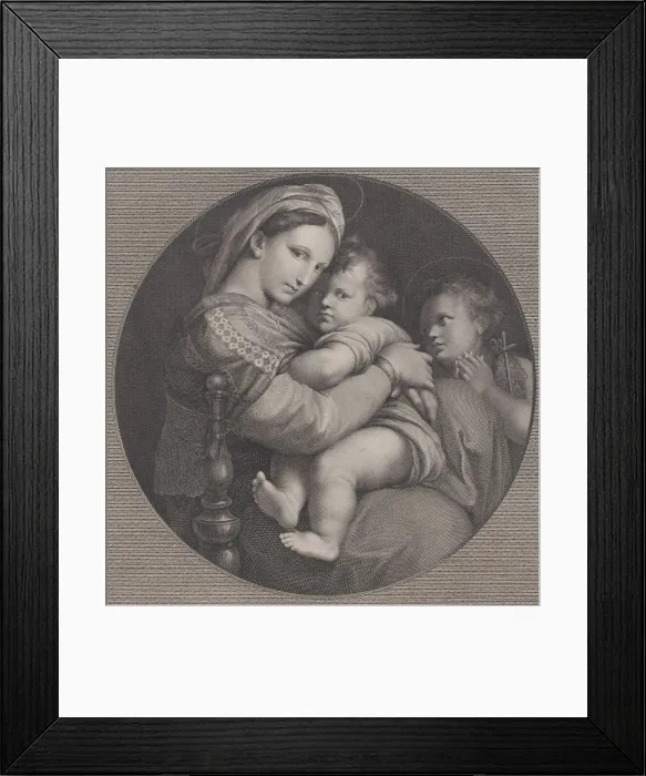 Framed Print : Madonna of the chair (Madonna della Seggiola), 1793. Creator: Raphael Morghen Framed Print : Madonna of the chair (Madonna della Seggiola), 1793. Creator: Raphael Morghen