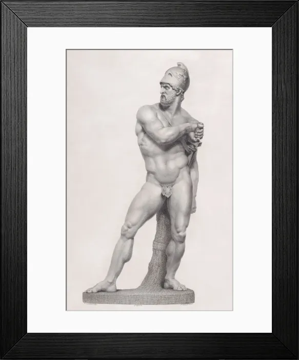 Framed Print : Ajax, front view. from Oeuvre de Canova: Recueil de Statues... 1817 Framed Print : Ajax, front view. from Oeuvre de Canova: Recueil de Statues... 1817