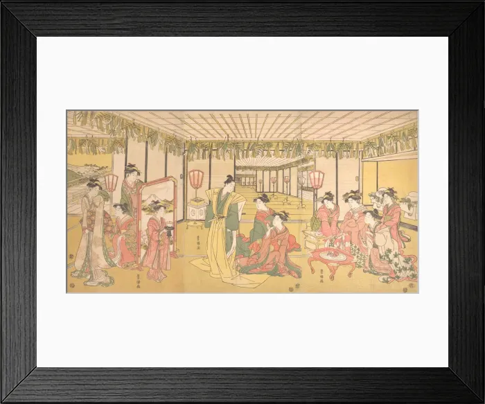 Framed Print : New Years Celebration in a Large Mansion, ca. 1791. Creator: Utagawa Toyokuni I Framed Print : New Years Celebration in a Large Mansion, ca. 1791. Creator: Utagawa Toyokuni I