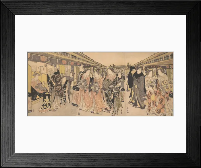 Framed Print : Courtesans Promenading on the Nakanocho in Yoshiwara, ca. 1795 Framed Print : Courtesans Promenading on the Nakanocho in Yoshiwara, ca. 1795