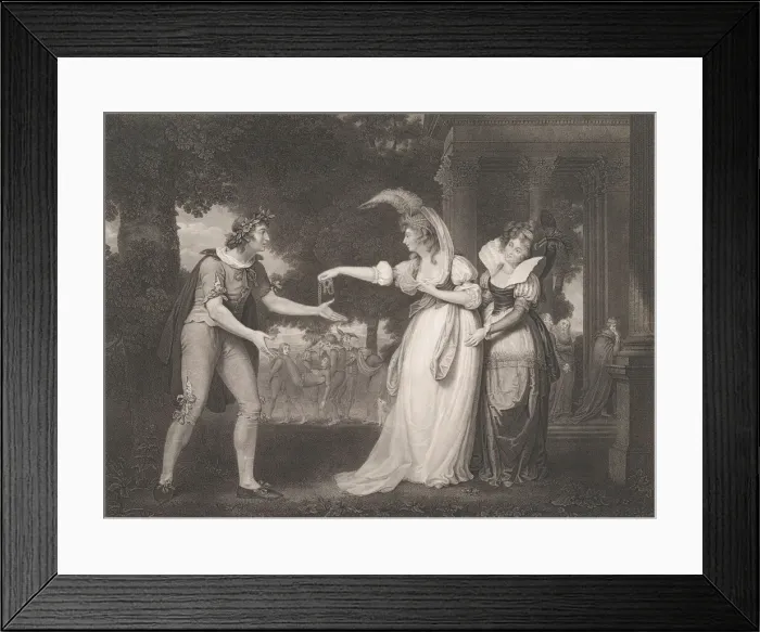 Framed Print : Before the Dukes Palace-Rosalind, Celia, Orlando, the Duke Framed Print : Before the Dukes Palace-Rosalind, Celia, Orlando, the Duke