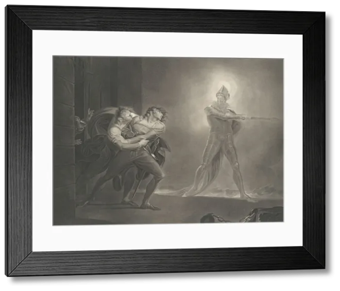 Framed Print : Hamlet, Horatio, Marcellus and the Ghost (Shakespeare, Haml Framed Print : Hamlet, Horatio, Marcellus and the Ghost (Shakespeare, Haml