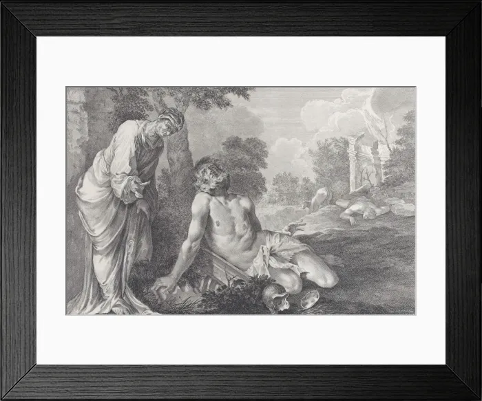 Framed Print : Job rebuked by his wife, 1730-39. Creator: Pietro Monaco Framed Print : Job rebuked by his wife, 1730-39. Creator: Pietro Monaco