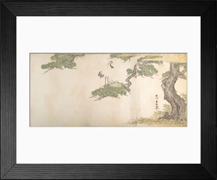 Framed Print : Crane and Their Young in Their Nest in the Branches of a Pine-tree, ca. 1790 Framed Print : Crane and Their Young in Their Nest in the Branches of a Pine-tree, ca. 1790