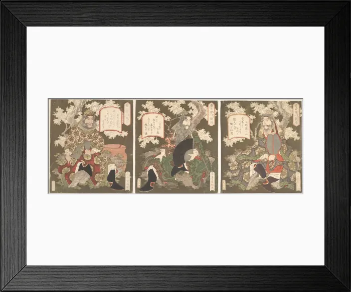 Framed Print : The Three Heroes of Shoku (Shu): Emperor Ryubi (Liu Fei) and His Framed Print : The Three Heroes of Shoku (Shu): Emperor Ryubi (Liu Fei) and His