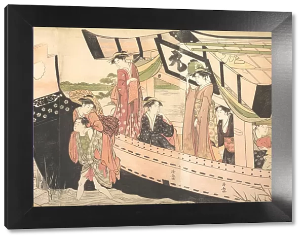 Women Landing from a Pleasure Boat Drawn Up to the Shore at Mukojima on Sumida River