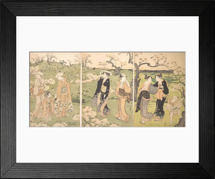 Framed Print : Young Ladies Viewing Cherry-blossoms at Asukayama. Creator: Torii Kiyonaga Framed Print : Young Ladies Viewing Cherry-blossoms at Asukayama. Creator: Torii Kiyonaga